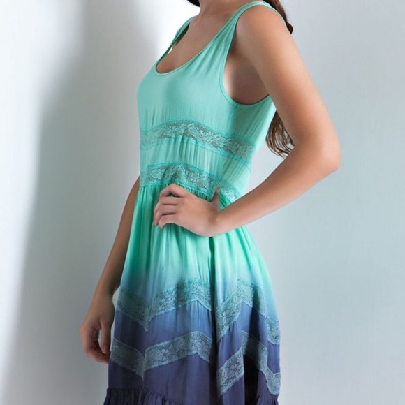 LAST ONE Mint ombre A-line Dress - Picture 3 of 5
